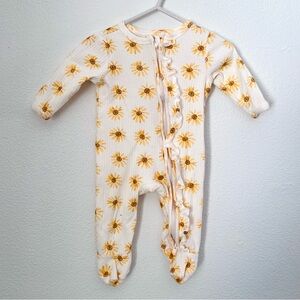 Sunflower Print Onesie w/Headband, 3-6mo